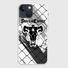 Чехол для iPhone 13 mini с принтом Чёрный клевер бык за решеткой. в Ухте,  |  | asta | black bull | black clover | bull | clover | аста | бык | клевер | чёрный бык | чёрный клевер
