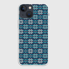 Чехол для iPhone 13 mini с принтом Алатырь (свитер) в Ухте,  |  | merry christmas | алатырь | бабушкин свитер | восьмикоечная звезда | зима | мороз | новый год | орнамент | подарок | свитер | свитер алатырь | свитер с оленями | северные узоры | снег | снежинки