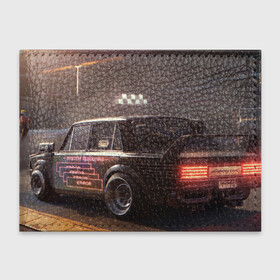 Обложка для студенческого билета Кибер Жигуль: в Ухте, натуральная кожа | Размер: 11*8 см; Печать на всей внешней стороне | 2077 | cyberpunk | автоваз | жигули | жигуль | киберпанк