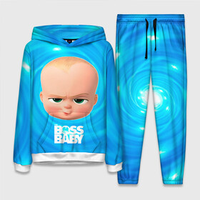 Женский костюм 3D (с толстовкой) с принтом Голова Босса молокососа в Ухте,  |  | baby | boss | boss baby | босс | босс молокосос | маленький босс | малыш | мальчик | молокосос | ребенок