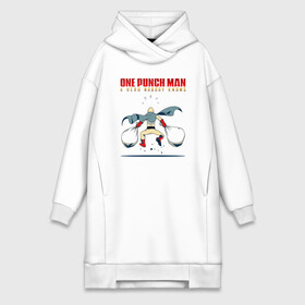 Платье-худи хлопок с принтом Сайтама с двумя мешками One Punch Man в Ухте,  |  | hagemanto | one punch man | one punchman | onepunchman | saitama | sensei | аниме | ван панч мен | ванпанчмен | лысый плащ | манга | сайтама | сильнейший человек | учитель | человек одинудар | человек одного удара