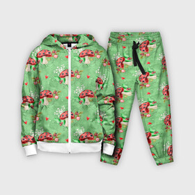 Детский костюм 3D с принтом Грибы Мухоморы паттерн в Ухте,  |  | гриб | грибочки | грибы | лес | мухомор