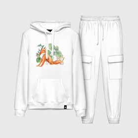 Женский костюм хлопок (с толстовкой) с принтом Лисичка и лопухи в Ухте,  |  | акварелью | волчьи ягоды | красками | лис | лиса | лисенок | лисичка | лисичка и лопухи | лопух | лопухи | рисунок | рябина