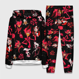 Женский костюм 3D (с толстовкой) с принтом ОТЕЛЬ ХАЗБИН, ПЕРСОНАЖИ МУЛЬТФИЛЬМА в Ухте,  |  | alastor | charlie | hask | hazbin | hazbin hotel | hell | sinner | ад | аластор | грешник | отель хазбин | хазбин | хаск | чарли