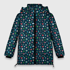 Женская зимняя куртка Oversize с принтом Christmas Background в Ухте, верх — 100% полиэстер; подкладка — 100% полиэстер; утеплитель — 100% полиэстер | длина ниже бедра, силуэт Оверсайз. Есть воротник-стойка, отстегивающийся капюшон и ветрозащитная планка. 

Боковые карманы с листочкой на кнопках и внутренний карман на молнии | candy | christmas | christmas background | gifts | holiday | new year | snowflakes | stars | toys | звезды | игрушки | конфеты | новогодний фон | новый год | подарки | праздник | рождество | снежинки