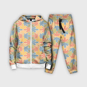 Детский костюм 3D с принтом Лисья в фоне в Ухте,  |  | абстракция | листья | мазайка | повторение | повторяющиеся листья