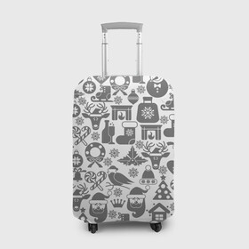 Чехол для чемодана 3D с принтом Happy New Year   С Новым Годом (2) в Ухте, 86% полиэфир, 14% спандекс | двустороннее нанесение принта, прорези для ручек и колес | happy new year | new year | новый год | рождество | с новым годом