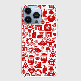 Чехол для iPhone 13 Pro с принтом New Year   С Новым Годом паттерны подарков и животных в Ухте,  |  | happy new year | new year | новый год | рождество | с новым годом