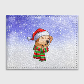 Обложка для студенческого билета с принтом Новогодний Лабрадор   New Years Labrador в Ухте, натуральная кожа | Размер: 11*8 см; Печать на всей внешней стороне | Тематика изображения на принте: christmas | dog | labrador | retriever | santa | дед мороз | зима | лабрадор | новый год | ретривер | рождество | санта | снег | снежинка | собака | собачка | щенок