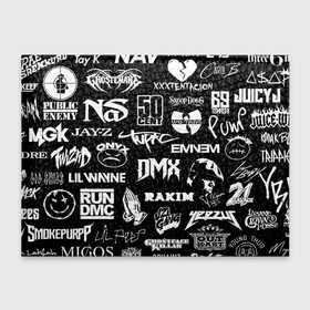 Обложка для студенческого билета с принтом RAP  HIP HOP LOGOS в Ухте, натуральная кожа | Размер: 11*8 см; Печать на всей внешней стороне | Тематика изображения на принте: 2pac | 50 cent | cardi b | dmx | dr dre | drake | eminem | ghostface killah | ghostmane | hip hop | jay z | kizaru | lil peep | migos | nas | notorious big | onyx | outkast | queen latifah | rakim | rap | rappers | run dmc | snoop dogg | tay k | tripple r