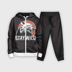 Детский костюм 3D с принтом STAY WILD (Волк) в Ухте,  |  | gray wolf | predator | the beast | volkolak | wolf | wolfhound | волк | волкодав | волколак | волчара | вурдалак | дикий зверь | зверь | злой волк | зов волка | морской волк | оборотень | оскал | рисунок волка | санитар леса