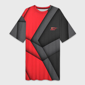 Платье-футболка 3D ST  FORD (+спина): в Ухте,  |  | auto sport | autosport | explorer | fiesta | focus | ford | gt40 | kuga | mondeo | mustang | st | авто | авто спорт | автомобиль | автоспорт | ам | куга | машина | мондео | мустанг | фиеста | фокус | форд