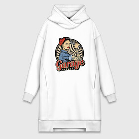 Платье-худи хлопок с принтом Garage service girls power в Ухте,  |  | garage | girl | service | tattoo | wrench | гаечный ключ | гараж | девушка | сервис | тату