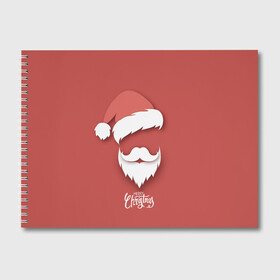 Альбом для рисования с принтом Merry Christmas | Счастливого Рождества в Ухте, 100% бумага
 | матовая бумага, плотность 200 мг. | Тематика изображения на принте: 2022 | christmas | cold | klaus | merry | new | santa | winter | year | борода | год | дед | зима | клаус | мороз | новый | рождество | санта | тигра | холод