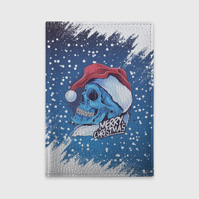 Обложка для автодокументов с принтом Merry Christmas | Счастливого Рождества | Skull в Ухте, натуральная кожа |  размер 19,9*13 см; внутри 4 больших “конверта” для документов и один маленький отдел — туда идеально встанут права | Тематика изображения на принте: 2022 | christmas | cold | klaus | merry | new | santa | skull | snow | winter | year | год | дед | зима | клаус | мороз | новый | рождество | санта | скелет | снег | холод | череп