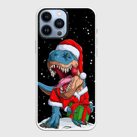 Чехол для iPhone 13 Pro Max Новогодний Динозавр: в Ухте,  |  | 2021 | 2022 | christmas | dino | happy | merry | merry christmas | new year | rex | santa | snow | sweater | trex | ugly christmas | winter | динозавр | зима | новогодний | новогодняя | новый год | рождественский | рождественский свитер | рождес