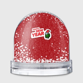 Игрушка Снежный шар Новогодний Among Us.: в Ухте, Пластик | Изображение внутри шара печатается на глянцевой фотобумаге с двух сторон | игра | контур | надпись | паттерн | персонаж