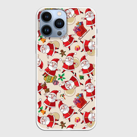 Чехол для iPhone 13 Pro Max с принтом Дед Мороз в Ухте,  |  | Тематика изображения на принте: merry christmas | presents | santa | веселого рождества | дед мороз | подарки | рождество | санта | санта клаус | снежинки