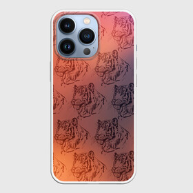 Чехол для iPhone 13 Pro с принтом Тигровый паттерн в Ухте,  |  | Тематика изображения на принте: 2022 | новый год | оранжевый | паттерн | рисунок | тигр | тигры