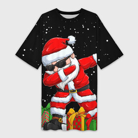 Платье-футболка 3D с принтом SANTA, DAB в Ухте,  |  | 2021 | 2022 | bad | christmas | dab | happy | merry | merry christmas | new year | santa | snow | sweater | ugly christmas | winter | деб | дэб | зима | новогодний | новогодняя | новый год | рождественский | рождественский свитер | рождеств