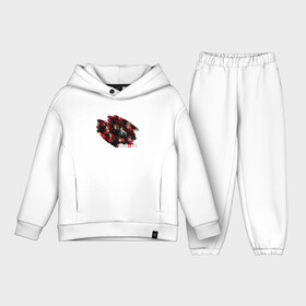 Детский костюм хлопок Oversize с принтом БУМАЖНЫЙ ДОМ, БРЫЗГИ КРАСОК в Ухте,  |  | Тематика изображения на принте: bella ciao | berlin | bum bum ciao | dali | la casa de papel | money heist | nairobi | netflix | professor | resisten | somos la resistencia | tokyo | белла чао | берлин | бум бум чао | бумажный дом | дали | лиссабон | маска дали | наироби |