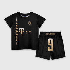 Детский костюм с шортами 3D с принтом Bayern Lewandowski Black Theme в Ухте,  |  | Тематика изображения на принте: bavaria | bayern | lewandowski | бавария | германия | левандовски | лига чемпионов | мюнхен | польша | футбол