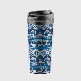 Термокружка-непроливайка с принтом Christmas Pattern в Ухте, внутренняя часть — пищевой пластик, наружная часть — прозрачный пластик, между ними — полиграфическая вставка с рисунком | объем — 350 мл, герметичная крышка | Тематика изображения на принте: background | christmas | deer | holiday | house | knitted pattern | new year | pattern | snow | snowflakes | snowman | texture | winter | вязаный узор | домик | зима | новый год | олени | праздник | рождество | снег | снеговик | снежинки | текстура | узор