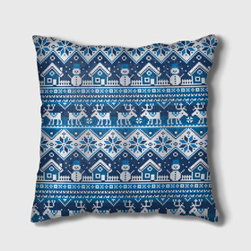 Подушка 3D с принтом Christmas Pattern в Ухте, наволочка – 100% полиэстер, наполнитель – холлофайбер (легкий наполнитель, не вызывает аллергию). | состоит из подушки и наволочки. Наволочка на молнии, легко снимается для стирки | background | christmas | deer | holiday | house | knitted pattern | new year | pattern | snow | snowflakes | snowman | texture | winter | вязаный узор | домик | зима | новый год | олени | праздник | рождество | снег | снеговик | снежинки | текстура | узор
