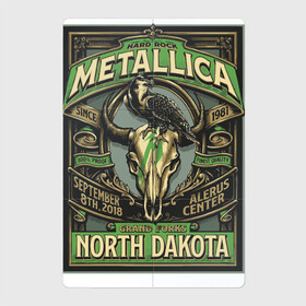 Магнитный плакат 2Х3 с принтом Metallica - North Dakota playbill в Ухте, Полимерный материал с магнитным слоем | 6 деталей размером 9*9 см | dudes | falcon | group | guys | hard rock | horns | metallica | music | playbill | skull | thrash metall | usa | афиша | группа | металлика | музыка | парни | рога | сокол | сша | тяжёлый рок | череп | чуваки