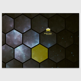Поздравительная открытка с принтом JWST space cell theme в Ухте, 100% бумага | плотность бумаги 280 г/м2, матовая, на обратной стороне линовка и место для марки
 | james webb | jwst | webb | астрономия | астрофизика | вселенная | галактика | джеймс уэбб | звезды | космос | наблюдения | наука | телескоп