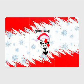 Магнитный плакат 3Х2 с принтом Новогодний God of War. в Ухте, Полимерный материал с магнитным слоем | 6 деталей размером 9*9 см | ascension | betrayal | chains of olympus | cratos | ghost of sparta | god of war | hack and slash | kratos | logo | бог войны | год ов вар | год оф вар | игра | кратос | лого | логотип | новогодний | новогодний god of war | снежинки | эмблема