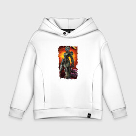Детское худи Oversize хлопок с принтом DOOM GIRL WIN | DEMON в Ухте, френч-терри — 70% хлопок, 30% полиэстер. Мягкий теплый начес внутри —100% хлопок | боковые карманы, эластичные манжеты и нижняя кромка, капюшон на магнитной кнопке | demons | devil | doom | doom eternal | doom girl | doom slayer | doomgirl | hell | ад | демон | демоны | дум | дум герл