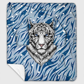 Плед с рукавами с принтом New Years Tiger / Новогодний Тигр в Ухте, 100% полиэстер | Закругленные углы, все края обработаны. Ткань не мнется и не растягивается. Размер 170*145 | cat | tiger | год тигра | дед мороз | зверь | кошка | новый год | рождество | санта | символ года | снег | снежинка | тигр | хищник