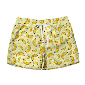 Женские шорты 3D с принтом Банановый Бум в Ухте, 100% полиэстер | прямой крой, два кармана без застежек по бокам. Мягкая трикотажная резинка на поясе, внутри которой широкие завязки. Длина до середины бедра | банан | банановый | бананы | паттерн | прикол | фрукты