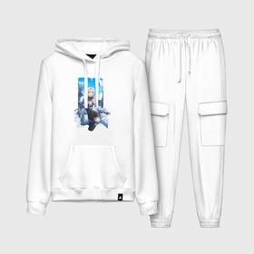 Женский костюм хлопок (с толстовкой) Эола встречает весну: в Ухте,  |  | genshin impact | арт | белые цветы | белый цветок | весна | мондштадт | рисунок | синие лепестки | синие цветы | синий лепесток | синий цветок | цветок | цветы | эола