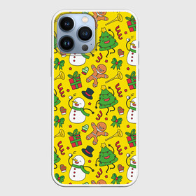 Чехол для iPhone 13 Pro Max Веселый праздник и все, что с ним связано: в Ухте,  |  | веселье | елка | новогодний паттерн | новый год | паттерн | праздник | снеговик