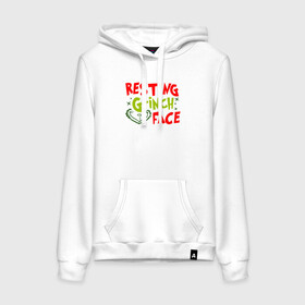 Женская толстовка с принтом Resting Grinch Face Новогодний. в Ухте, френч-терри, мягкий теплый начес внутри (100% хлопок) | карман-кенгуру, эластичные манжеты и нижняя кромка, капюшон с подкладом и шнурком | 2022 | grinch | happy new year | merry christmas | год тигра | гринч | зима близко | нг | новогодний | новый год | новый год 2022 | рождество | снег | снежинки