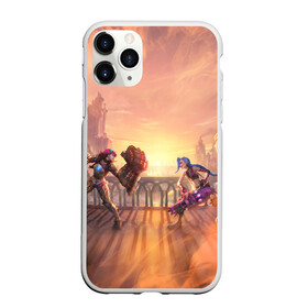 Чехол для iPhone 11 Pro Max матовый с принтом Рыжая Вай Vs Синеголовая Джинкс в Ухте, Силикон |  | Тематика изображения на принте: arcane | arcane league of legends | cartoon | jinx | league of legends | mult | stim punk | stimpunk | vay | way | аркеин | аркейн | вай | джинкс | мульт | мультик | паудер | порох | психопатка | рыжая | синеголовая | синий хвост | стим панк |