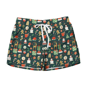 Женские шорты 3D Merry Christmas Happy New Year: в Ухте, 100% полиэстер | прямой крой, два кармана без застежек по бокам. Мягкая трикотажная резинка на поясе, внутри которой широкие завязки. Длина до середины бедра | 2022 | christmas | new year | год тигра | дед мороз | елка | елки | елочки | зима | куранты | мороз | на новый год | олени | олень | подарки | подарок | рождество | с новым годом | с рождеством | сани | санта | снег