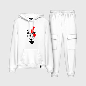 Женский костюм хлопок (с толстовкой) с принтом ЛИЦО КРАТОСА, БОГ ВОЙНЫ в Ухте,  |  | ascension | betrayal | chains of olympus | cratos | ghost of sparta | god of war | hack and slash | kratos | logo | ragnarok | rune | бог войны | год ов вар | год оф вар | игра | иероглифы | кратос | лого | логотип | рагнарёк | руны | символы | эмблема