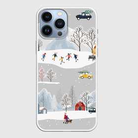 Чехол для iPhone 13 Pro Max с принтом Нoвoгодние Праздники 2022 в Ухте,  |  | Тематика изображения на принте: 2022 | год | дома | елки | зима | каникулы | новый | праздник | радость | рождество | санки | снег | снеговик | снежки