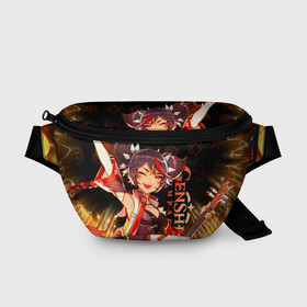 Поясная сумка 3D с принтом Genshin Impact - Xinyan в Ухте, 100% полиэстер | плотная ткань, ремень с регулируемой длиной, внутри несколько карманов для мелочей, основное отделение и карман с обратной стороны сумки застегиваются на молнию | genshin impact | xinyan | геншин импакт | игры | персонажи | пиро | синь янь