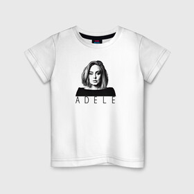 Детская футболка хлопок с принтом ADELE в Ухте, 100% хлопок | круглый вырез горловины, полуприлегающий силуэт, длина до линии бедер | Тематика изображения на принте: взгляд | девушка | имя | лицо | певица