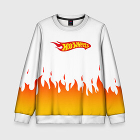 Детский свитшот 3D с принтом Hot Wheels | Logo | Fire в Ухте, 100% полиэстер | свободная посадка, прямой крой, мягкая тканевая резинка на рукавах и понизу свитшота | auto | bone shaker | fire | hot wheels | logo | mattel | rd02 | twin mill | авто | автомобиль | ам | горячие колёса | лого | логотип | огненная | огонь | хот велс | эмблема