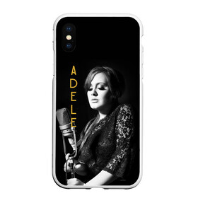 Чехол для iPhone XS Max матовый Певица Adele: в Ухте, Силикон | Область печати: задняя сторона чехла, без боковых панелей | девушка | имя | микрофон | надпись | певица