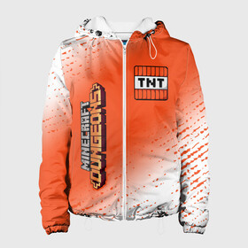 Женская куртка 3D МАЙНКРАФТ ДАНЖЕН   ДИНАМИТ   Градиент: в Ухте, ткань верха — 100% полиэстер, подклад — флис | прямой крой, подол и капюшон оформлены резинкой с фиксаторами, два кармана без застежек по бокам, один большой потайной карман на груди. Карман на груди застегивается на липучку | craft | creeper | dungeons | game | games | logo | mine | minecraft | miner | zombie | градиент | данжен | динамит | зомби | игра | игры | крафт | крипер | лого | логотип | майкрафт | майн | майнкрафт | майнкрафт данжен | символ