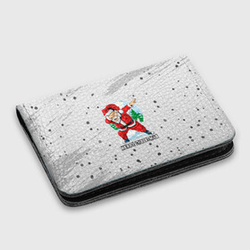 Картхолдер с принтом с принтом Merry Christmas Santa Dabbing. в Ухте, натуральная матовая кожа | размер 7,3 х 10 см; кардхолдер имеет 4 кармана для карт; | 2022 | dabbing | happy new year | merry christmas | santa dabbing | год тигра | зима близко | нг | новогодний | новогодний тигр | новый год | новый год 2022 | рождество | символ 2022 года | снежинки