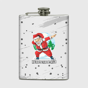 Фляга с принтом Merry Christmas Santa Dabbing. в Ухте, металлический корпус | емкость 0,22 л, размер 125 х 94 мм. Виниловая наклейка запечатывается полностью | Тематика изображения на принте: 2022 | dabbing | happy new year | merry christmas | santa dabbing | год тигра | зима близко | нг | новогодний | новогодний тигр | новый год | новый год 2022 | рождество | символ 2022 года | снежинки