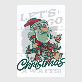 Магнитный плакат 2Х3 с принтом Christmas Awaits в Ухте, Полимерный материал с магнитным слоем | 6 деталей размером 9*9 см | art | christmas | ded moroz | deer | drawing | holiday | new year | santa claus | snow | арт | дед мороз | новый год | олень | праздник | рисунок | рождество | санта клаус | снег