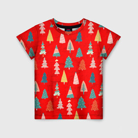 Детская футболка 3D с принтом Новый год .. в Ухте, 100% гипоаллергенный полиэфир | прямой крой, круглый вырез горловины, длина до линии бедер, чуть спущенное плечо, ткань немного тянется | 2022 | в топе | в тренде | новинка | новый год | подарок | популярное